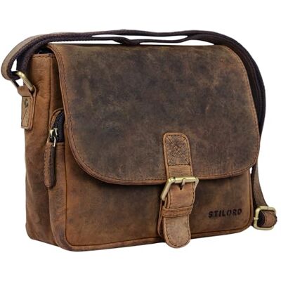 STILORD 'Lucian' Vintage schoudertas van leer, klein, voor mannen en vrouwen, messengertas voor tablet iPad 10,1 inch, schoudertas, kleur: colorado bruin STILORD 'Lucian' Vintage schoudertas van leer, klein, voor mannen en vrouwen, messengertas voor tablet iPad 10,1 inch, schoudertas, kleur: colorado bruin