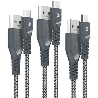 TECHGEAR Gevlochten USB C-kabel oplader/overdracht (3 stuks 30 cm, 1 m, 2 m) compatibel met iPad Pro 12.9 en iPad Pro 11 2022/2021/2020/2018, iPad 10e generatie, iPad Mini 6, iPad Air 4 2022/2020 TECHGEAR Gevlochten USB C-kabel oplader/overdracht (3 stuks 30 cm, 1 m, 2 m) compatibel met iPad Pro 12.9 en iPad Pro 11 2022/2021/2020/2018, iPad 10e generatie, iPad Mini 6, iPad Air 4 2022/2020