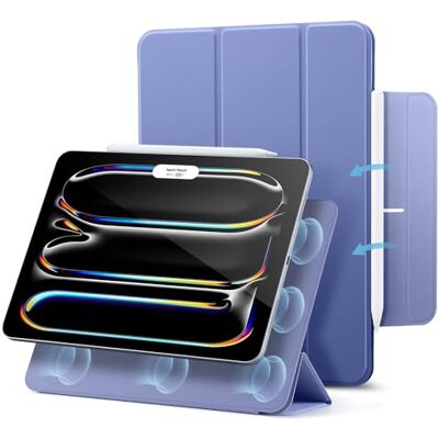 ESR iPad Pro hoes 11 inch (2024), sterke magnetische bevestiging, slanke Magnetische hoes met trifold-standaard, magnetische sluiting, houder voor Pencil Pro/USB-C, automatische slaapstand ESR iPad Pro hoes 11 inch (2024), sterke magnetische bevestiging, slanke Magnetische hoes met trifold-standaard, magnetische sluiting, houder voor Pencil Pro/USB-C, automatische slaapstand