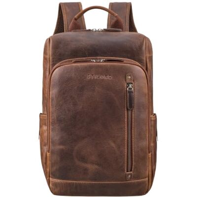 STILORD "Johnson" zakelijke rugzak voor heren, leer, vintage rugzak voor MacBook 13,3 inch, laptoptas, echt leer, kleur: middenbruin, Soria Bruin, L, Dagrugzak STILORD "Johnson" zakelijke rugzak voor heren, leer, vintage rugzak voor MacBook 13,3 inch, laptoptas, echt leer, kleur: middenbruin, Soria Bruin, L, Dagrugzak