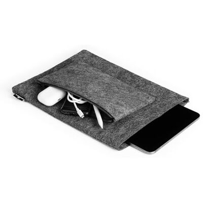 Durable MultiBag 507058 vilten hoes voor tablet of laptop, 60% gerecycled PET-vilt, met accessoirevak, 13 inch, antraciet Durable MultiBag 507058 vilten hoes voor tablet of laptop, 60% gerecycled PET-vilt, met accessoirevak, 13 inch, antraciet