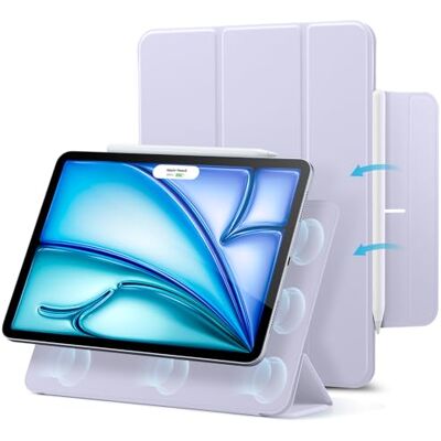 ESR Magnetische beschermhoes voor iPad Air 11 inch M2 (2024), Air 6/5/4 (2022/2020), iPad Pro 11 2018, magnetische bevestiging, automatische slaap-/wekfunctie, dunne en zijdeachtige afdekking, Rebound serie, paars ESR Magnetische beschermhoes voor iPad Air 11 inch M2 (2024), Air 6/5/4 (2022/2020), iPad Pro 11 2018, magnetische bevestiging, automatische slaap-/wekfunctie, dunne en zijdeachtige afdekking, Rebound serie, paars