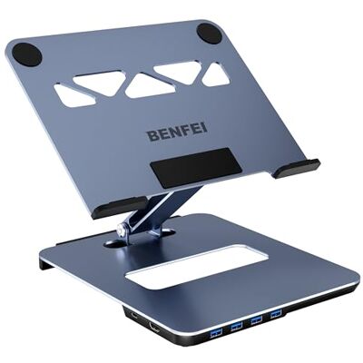 BENFEI Laptopstandaard met 6-in-1 USB C-hub, HDMI 4K @ 60Hz, 4 USB 3.0-poorten, 100W PD compatibel met MacBook Pro/Air, iPad Pro, XPS, Thinkpad BENFEI Laptopstandaard met 6-in-1 USB C-hub, HDMI 4K @ 60Hz, 4 USB 3.0-poorten, 100W PD compatibel met MacBook Pro/Air, iPad Pro, XPS, Thinkpad