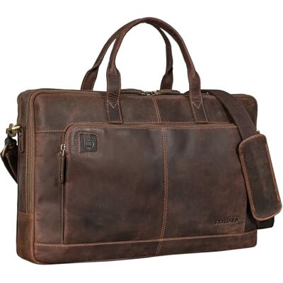 STILORD Timothy Elegante laptoptas, leer, 17 inch 19 inch, aktetas, werktas, heren, laptoptas, dames, echt leer, kleur: zwart, Veleta bruin, L, Handdoek STILORD Timothy Elegante laptoptas, leer, 17 inch 19 inch, aktetas, werktas, heren, laptoptas, dames, echt leer, kleur: zwart, Veleta bruin, L, Handdoek