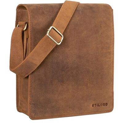 STILORD "Lars" Vintage boodschappentas voor heren, schoudertas, leer, voor MacBook 13,3 inch documenten, DIN A4, messengertas, schoudertas, kleur: tan bruin scuro L STILORD "Lars" Vintage boodschappentas voor heren, schoudertas, leer, voor MacBook 13,3 inch documenten, DIN A4, messengertas, schoudertas, kleur: tan bruin scuro L