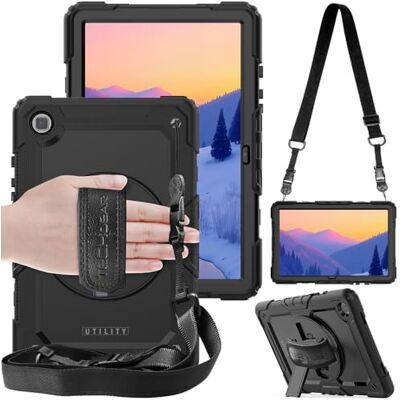 TECHGEAR Utility Beschermhoes compatibel met Samsung Galaxy Tab A7 2020 10,4 inch (SM-T500/SM-T505), hard, schokbestendig, met 360 graden draaibare standaard, schouderriem en grip, zwart TECHGEAR Utility Beschermhoes compatibel met Samsung Galaxy Tab A7 2020 10,4 inch (SM-T500/SM-T505), hard, schokbestendig, met 360 graden draaibare standaard, schouderriem en grip, zwart