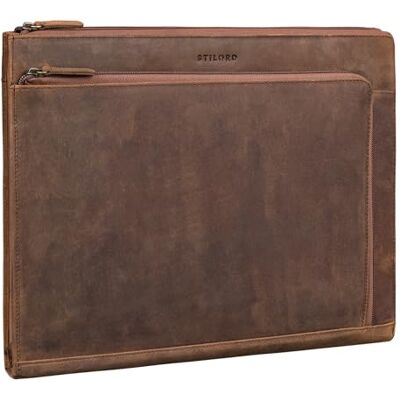 STILORD Stefano Elegante aktetas van echt leer met laptopvak van 14 tot 15 inch voor dames en heren, Sepia Bruin, koffer STILORD Stefano Elegante aktetas van echt leer met laptopvak van 14 tot 15 inch voor dames en heren, Sepia Bruin, koffer