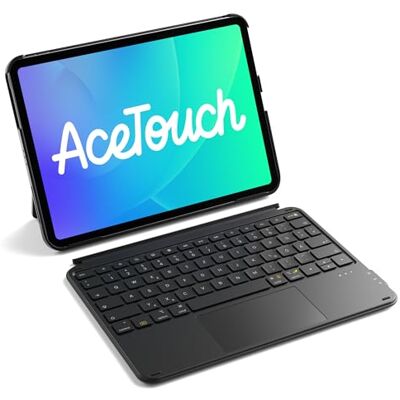 Inateck Hoes met toetsenbord, ultralicht toetsenbord voor iPad 10/11 generatie A16 2025 11 inch, iPad Air 11 inch M3/M2 (2025/2024), Air 5/4, Pro 11 4/3/2/1, afneembaar, met touchpad, QWERTZ, AceTouch Inateck Hoes met toetsenbord, ultralicht toetsenbord voor iPad 10/11 generatie A16 2025 11 inch, iPad Air 11 inch M3/M2 (2025/2024), Air 5/4, Pro 11 4/3/2/1, afneembaar, met touchpad, QWERTZ, AceTouch