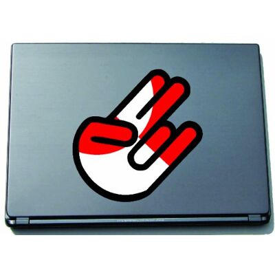 INDIGOS UG INDIGOS The Shocker Handsticker Decal Sticker Laptop Skin 297 x 205 mm rand zwart met Groenland vlag INDIGOS UG INDIGOS The Shocker Handsticker Decal Sticker Laptop Skin 297 x 205 mm rand zwart met Groenland vlag