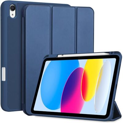 ProCase iPad 10 generatie 10,9 inch hoes met v-houder, iPad 10 generatie Slim fit, gemakkelijk vast te klikken, zachte TPU, schokbestendig, drievoudig geplaatste standaard, automatische slaap/wake ProCase iPad 10 generatie 10,9 inch hoes met v-houder, iPad 10 generatie Slim fit, gemakkelijk vast te klikken, zachte TPU, schokbestendig, drievoudig geplaatste standaard, automatische slaap/wake