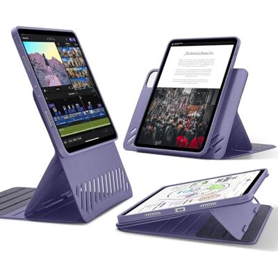 ESR iPad Pro 12.9 hoes (6e/5e generatie, 2022/2021), afneembare magnetische hoes, verstelbare standaard in portret-/landschapsmodus met verhoogd weergavezicht, 9 staande hoeken, Shift-serie, paars ESR iPad Pro 12.9 hoes (6e/5e generatie, 2022/2021), afneembare magnetische hoes, verstelbare standaard in portret-/landschapsmodus met verhoogd weergavezicht, 9 staande hoeken, Shift-serie, paars