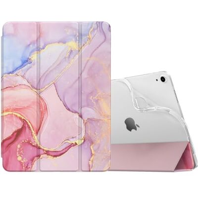 MoKo Voor iPad Air 11 Inch Case 7e/6e Gen M3/M2 2025/2024, iPad Air 5e/4e Gen 10,9" 2022/2020, Doorschijnend Frosted Soft TPU Back Cover, Slim Protective Cover, Auto Wake/Sleep, Light Pink Gold Marble MoKo Voor iPad Air 11 Inch Case 7e/6e Gen M3/M2 2025/2024, iPad Air 5e/4e Gen 10,9" 2022/2020, Doorschijnend Frosted Soft TPU Back Cover, Slim Protective Cover, Auto Wake/Sleep, Light Pink Gold Marble