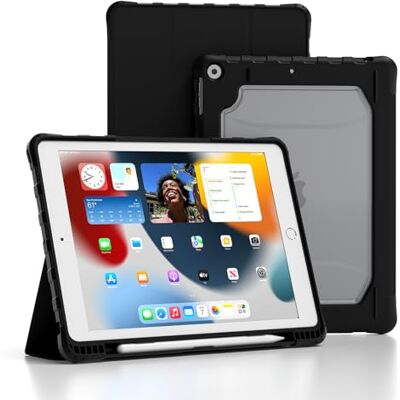 TopEsct iPad 9/8/7 hoes 10,2 inch (versie 2021/2020/2019, 9e 8e/7e generatie), automatische slaap/wake, schokbestendige magnetische hoes met transparante harde achterkant, inclusief TopEsct iPad 9/8/7 hoes 10,2 inch (versie 2021/2020/2019, 9e 8e/7e generatie), automatische slaap/wake, schokbestendige magnetische hoes met transparante harde achterkant, inclusief