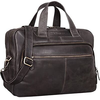 STILORD "Lias" Herentas van echt leer – elegantie voor je volgende bijeenkomst Grote laptoptas 15,6 inch (15,6 inch), aktetas, kleur: bruin donker STILORD "Lias" Herentas van echt leer – elegantie voor je volgende bijeenkomst Grote laptoptas 15,6 inch (15,6 inch), aktetas, kleur: bruin donker