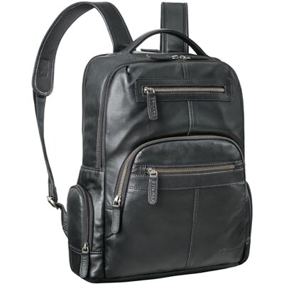 STILORD "Riccardo" robuuste rugzak van leer voor heren en dames, werk, grote vintage rugzak voor laptop 15,6 inch, dagrugzak voor kantoor, kleur: bruin donker, zwart., L, Dagrugzak STILORD "Riccardo" robuuste rugzak van leer voor heren en dames, werk, grote vintage rugzak voor laptop 15,6 inch, dagrugzak voor kantoor, kleur: bruin donker, zwart., L, Dagrugzak