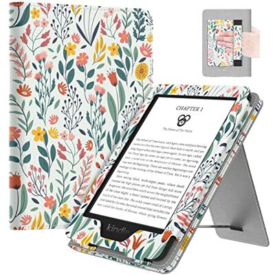 MoKo Hoes voor 6 inch Kindle (11e generatie, 2024/2022), bloemen Geschikt voor Kindle 10e / 8e generatie (2019/2016), ultra lichtgewicht PU Shell Cover, Auto Wake/Sleep MoKo Hoes voor 6 inch Kindle (11e generatie, 2024/2022), bloemen Geschikt voor Kindle 10e / 8e generatie (2019/2016), ultra lichtgewicht PU Shell Cover, Auto Wake/Sleep