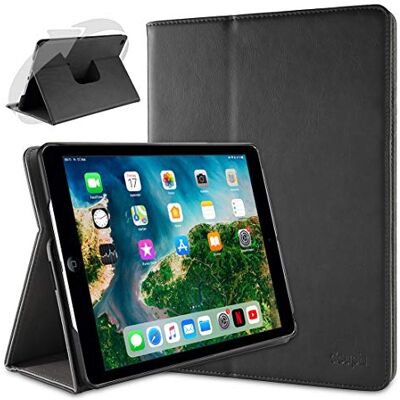 doupi Draaibare beschermhoes voor iPad Air (1e gen.), Deluxe, 360-grad-Smart, kunstleer, zwart doupi Draaibare beschermhoes voor iPad Air (1e gen.), Deluxe, 360-grad-Smart, kunstleer, zwart