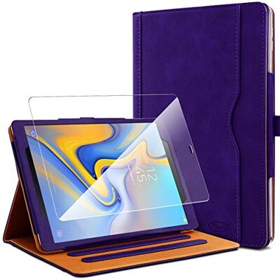 KARYLAX Beschermhoes voor Samsung Galaxy Tab A 10.5 SM-T590, violet + 1 displaybeschermfolie van gehard glas KARYLAX Beschermhoes voor Samsung Galaxy Tab A 10.5 SM-T590, violet + 1 displaybeschermfolie van gehard glas