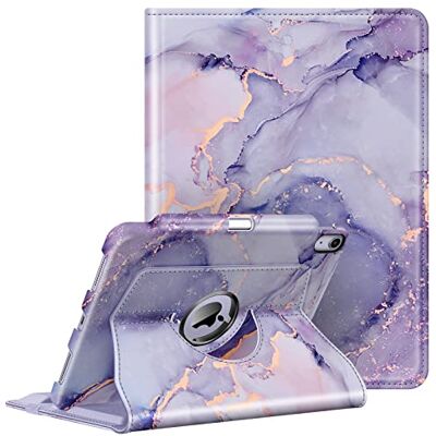 FINTIE Case voor iPad Air 5e generatie 2022 / iPad Air 4e generatie 2020 10.9 inch met Potlood Houder 360 graden verstelbare beschermhoes cover met standaard, Auto Sleep/Wake, paars marmer FINTIE Case voor iPad Air 5e generatie 2022 / iPad Air 4e generatie 2020 10.9 inch met Potlood Houder 360 graden verstelbare beschermhoes cover met standaard, Auto Sleep/Wake, paars marmer