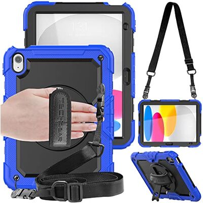 TECHGEAR Utility Hoes voor iPad 11 inch A16 (11e generatie 2025) en 11 inch (10e 2022), robuust, schokbestendig, 360 graden standaard, polsband en schouderriem, voor werk, school, TECHGEAR Utility Hoes voor iPad 11 inch A16 (11e generatie 2025) en 11 inch (10e 2022), robuust, schokbestendig, 360 graden standaard, polsband en schouderriem, voor werk, school,