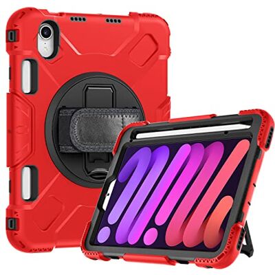 The Wolfdragon iPad Mini 6 8.3 inch 2021 hoes schokbestendig schouder tablet standaard 360 graden draaibaar / all-inclusive handlus set valvast The Wolfdragon iPad Mini 6 8.3 inch 2021 hoes schokbestendig schouder tablet standaard 360 graden draaibaar / all-inclusive handlus set valvast