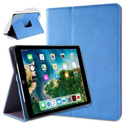 doupi Draaibare beschermhoes voor iPad Air (1e gen.), Deluxe, 360-grad-Smart, kunstleer, beschermhoes en beschermhoes, blauw doupi Draaibare beschermhoes voor iPad Air (1e gen.), Deluxe, 360-grad-Smart, kunstleer, beschermhoes en beschermhoes, blauw