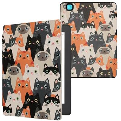 kwmobile Hoesje compatibel met Kobo Aura H2O Edition 2 hoes eReader Tablet Magnetische Flip Case Oranje-zwart-wit kwmobile Hoesje compatibel met Kobo Aura H2O Edition 2 hoes eReader Tablet Magnetische Flip Case Oranje-zwart-wit