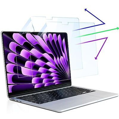 Mamol 2 stuks displaybeschermfolie voor MacBook Air 15 inch (2023-2024), anti-blauw licht, anti-verblinding, displaybescherming voor MacBook Air M2 2023, krasbestendig Mamol 2 stuks displaybeschermfolie voor MacBook Air 15 inch (2023-2024), anti-blauw licht, anti-verblinding, displaybescherming voor MacBook Air M2 2023, krasbestendig