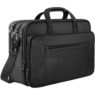 Mancro Laptop tas 17 inch, grote zakelijke aktetas voor mannen en vrouwen, waterdichte laptop schouder messenger bag fit 17 inch laptop, uitbreidbare multifuntionele computertas voor laptop tablet notebook, zwart Mancro Laptop tas 17 inch, grote zakelijke aktetas voor mannen en vrouwen, waterdichte laptop schouder messenger bag fit 17 inch laptop, uitbreidbare multifuntionele computertas voor laptop tablet notebook, zwart