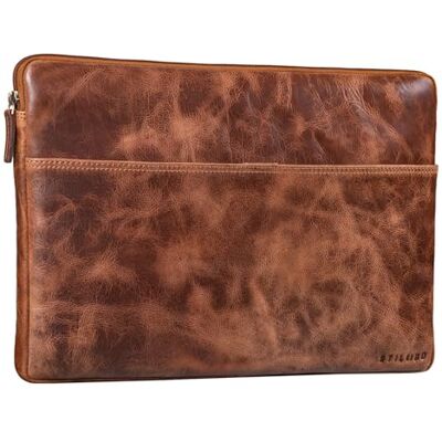 STILORD "Murphy" laptoptas 15,6 inch lederen beschermhoes voor MacBook 16 inch en laptop 15 inch vintage documentenorganizer hoes kleur: aneto bruin, Napoli Bruin, Retro STILORD "Murphy" laptoptas 15,6 inch lederen beschermhoes voor MacBook 16 inch en laptop 15 inch vintage documentenorganizer hoes kleur: aneto bruin, Napoli Bruin, Retro
