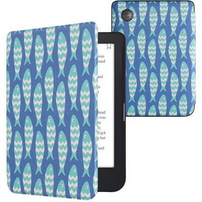 kwmobile Hoes compatibel met Kobo Clara 2E hoes Magnetische flipcase tablet eReader kunstleer blauw-lichtblauw-wit kwmobile Hoes compatibel met Kobo Clara 2E hoes Magnetische flipcase tablet eReader kunstleer blauw-lichtblauw-wit