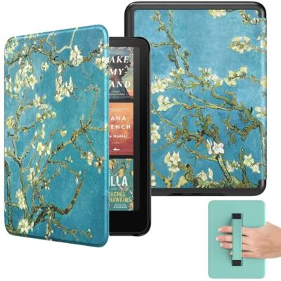 MoKo Hoesje voor 7" Kindle Paperwhite 12e generatie 2024, abrikozenbloesem Ultralichte PU-hoes met automatische wake/slaapfunctie voor e-book 2024 MoKo Hoesje voor 7" Kindle Paperwhite 12e generatie 2024, abrikozenbloesem Ultralichte PU-hoes met automatische wake/slaapfunctie voor e-book 2024