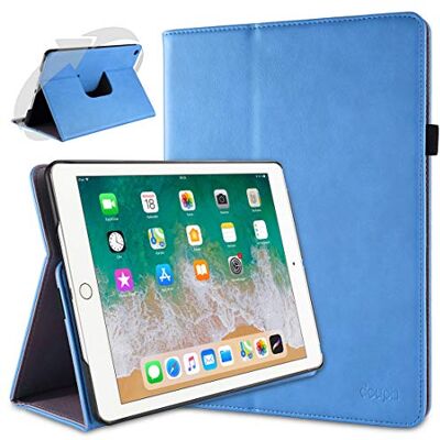 doupi Draaibare beschermhoes voor iPad 2017/2018, Deluxe 360 graden, kunstleer, blauw doupi Draaibare beschermhoes voor iPad 2017/2018, Deluxe 360 graden, kunstleer, blauw