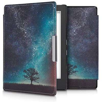 kwmobile Hoesje compatibel met Kobo Aura H2O Edition 1 hoes eReader Tablet Magnetische Flip Case Blauw-Grijs-Zwart kwmobile Hoesje compatibel met Kobo Aura H2O Edition 1 hoes eReader Tablet Magnetische Flip Case Blauw-Grijs-Zwart