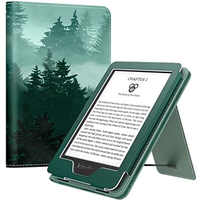MoKo Hoesje voor 6" Kindle (11e generatie, 2024/2022), groen bos Ultralichte PU-hoes met automatische wake/slaapfunctie voor e-book 2024 MoKo Hoesje voor 6" Kindle (11e generatie, 2024/2022), groen bos Ultralichte PU-hoes met automatische wake/slaapfunctie voor e-book 2024