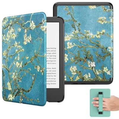 MoKo Hoesje voor 6" Kindle (11e generatie-2024/2022), abrikozenbloesem Ultralichte PU-hoes met automatische wake/slaapfunctie voor e-book 2024 MoKo Hoesje voor 6" Kindle (11e generatie-2024/2022), abrikozenbloesem Ultralichte PU-hoes met automatische wake/slaapfunctie voor e-book 2024