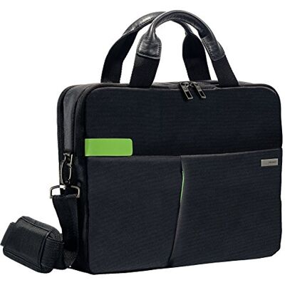 Leitz Notebooktas 13,3 inch, 18 vakken, zwart, polyester waterafstotend en echt leer, Smart Traveller, 60390095 Leitz Notebooktas 13,3 inch, 18 vakken, zwart, polyester waterafstotend en echt leer, Smart Traveller, 60390095