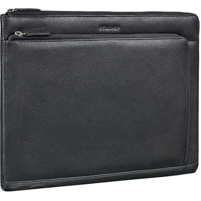 STILORD Stefano Stijlvolle A4 leren aktetas met laptopvak 14-15 inch laptophoes voor dames en heren Ideaal als zakelijke aktetas voor, Zwarte Obsidiaan STILORD Stefano Stijlvolle A4 leren aktetas met laptopvak 14-15 inch laptophoes voor dames en heren Ideaal als zakelijke aktetas voor, Zwarte Obsidiaan