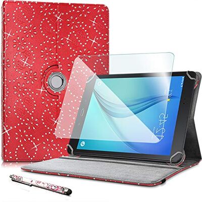 KARYLAX Beschermhoes voor Thomson TEO 10S RK2BK32 10,1 inch (25,6 cm), rood + displaybeschermfolie van flexibel glas + stylus KARYLAX Beschermhoes voor Thomson TEO 10S RK2BK32 10,1 inch (25,6 cm), rood + displaybeschermfolie van flexibel glas + stylus