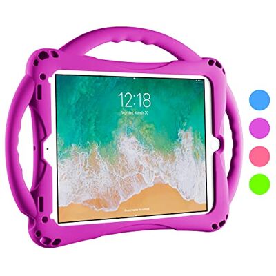TopEsct Kinderbeschermhoes voor iPad 9,7 inch, schokbestendig, compatibel met iPad 6/5/Air 2/Air 1/Pro 1, maximale bescherming van siliconen (paars) TopEsct Kinderbeschermhoes voor iPad 9,7 inch, schokbestendig, compatibel met iPad 6/5/Air 2/Air 1/Pro 1, maximale bescherming van siliconen (paars)
