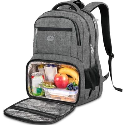 MATEIN Laptoprugzak met koelvak, reisrugzak voor heren met USB-oplaadpoort, grijs., Casual MATEIN Laptoprugzak met koelvak, reisrugzak voor heren met USB-oplaadpoort, grijs., Casual