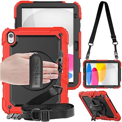 TECHGEAR Utility Hoes voor iPad 11 inch A16 (11e generatie 2025) en 11 inch (10e 2022), robuust, schokbestendig, 360 graden standaard, polsband en schouderriem, voor werk, school, TECHGEAR Utility Hoes voor iPad 11 inch A16 (11e generatie 2025) en 11 inch (10e 2022), robuust, schokbestendig, 360 graden standaard, polsband en schouderriem, voor werk, school,
