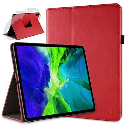 doupi Draaibare beschermhoes voor iPad Pro 11 inch 2020, 2021, Deluxe 360 graden Smart beschermhoes, kunstleer, beschermhoes en case, rood doupi Draaibare beschermhoes voor iPad Pro 11 inch 2020, 2021, Deluxe 360 graden Smart beschermhoes, kunstleer, beschermhoes en case, rood