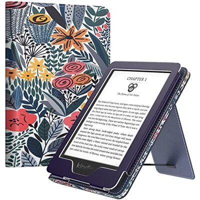 MoKo Hoes voor 6 inch Kindle (11e generatie, 2024/2022), blauwe bladbloem Geschikt voor Kindle 10e / 8e generatie (2019/2016), ultra lichtgewicht PU Shell Cover, Auto Wake/Sleep MoKo Hoes voor 6 inch Kindle (11e generatie, 2024/2022), blauwe bladbloem Geschikt voor Kindle 10e / 8e generatie (2019/2016), ultra lichtgewicht PU Shell Cover, Auto Wake/Sleep
