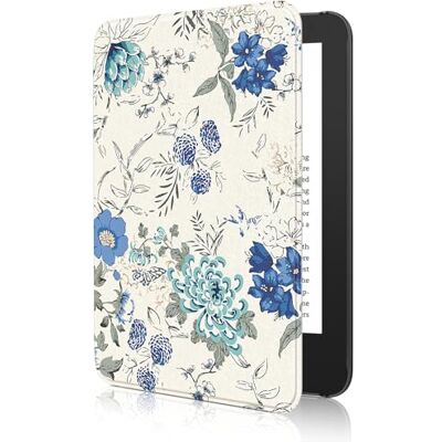 MoKo Case Fits 6 inch All-New Kindle (11e generatie-2024/2022 release), lichtgewicht beschermhoes met auto wake/slaap voor Kindle 2024/2022 11e generatie e-reader, wit blauw bloemen Lightweight Shell Cover, Auto Wake/Sleep, Slim, Waterproof, for Amazon MoKo Case Fits 6 inch All-New Kindle (11e generatie-2024/2022 release), lichtgewicht beschermhoes met auto wake/slaap voor Kindle 2024/2022 11e generatie e-reader, wit blauw bloemen Lightweight Shell Cover, Auto Wake/Sleep, Slim, Waterproof, for Amazon