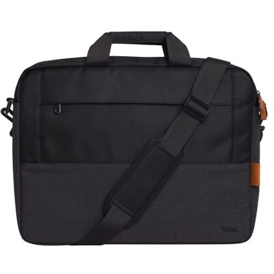 Trust Lisboa Herentas voor laptop, 40,6 cm, schoudertas met riem voor trolley, gerecycled kunststof, reishoes voor dames, college, vrije tijd, zaken, werk, blauw, zwart. Trust Lisboa Herentas voor laptop, 40,6 cm, schoudertas met riem voor trolley, gerecycled kunststof, reishoes voor dames, college, vrije tijd, zaken, werk, blauw, zwart.