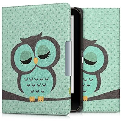 kwmobile Compatibel met Tolino Vision 1/2/3/4 HD e-book beschermhoes, uilmotief, slaapkamer, turquoise, bruin, mintgroen kwmobile Compatibel met Tolino Vision 1/2/3/4 HD e-book beschermhoes, uilmotief, slaapkamer, turquoise, bruin, mintgroen