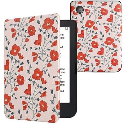 kwmobile Hoes compatibel met Kobo Clara 2E Hoes Magnetische Flip Case Tablet eReader PU Leer Rood-Groen-Beige kwmobile Hoes compatibel met Kobo Clara 2E Hoes Magnetische Flip Case Tablet eReader PU Leer Rood-Groen-Beige
