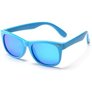 FOURCHEN Gepolariseerde TPEE zonnebril voor kinderen met flexibel montuur voor meisjes en jongens van 3 tot 10 jaar, Blue Frame Blue Lens unity FOURCHEN Gepolariseerde TPEE zonnebril voor kinderen met flexibel montuur voor meisjes en jongens van 3 tot 10 jaar, Blue Frame Blue Lens unity