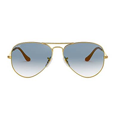 Ray-Ban Aviator Classic Rb3025 Zonnebril voor volwassenen, Gold (Gestell: Gold Glas: Verlauf Hellblau 001/3f), 58mm 58mm Ray-Ban Aviator Classic Rb3025 Zonnebril voor volwassenen, Gold (Gestell: Gold Glas: Verlauf Hellblau 001/3f), 58mm 58mm